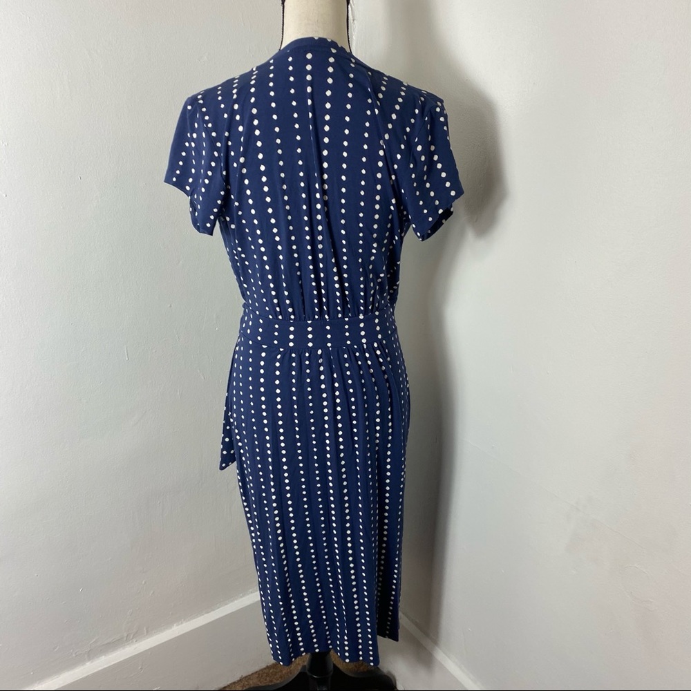 Ann Taylor Blue Polka Dot Wrap Dress - Picture 5 of 12
